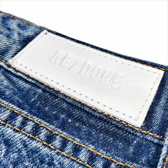 RE/DONE 70s Low Rise Straight 100% Cotton Jeans in Blue Mere Size 30 - Picture 7 of 11